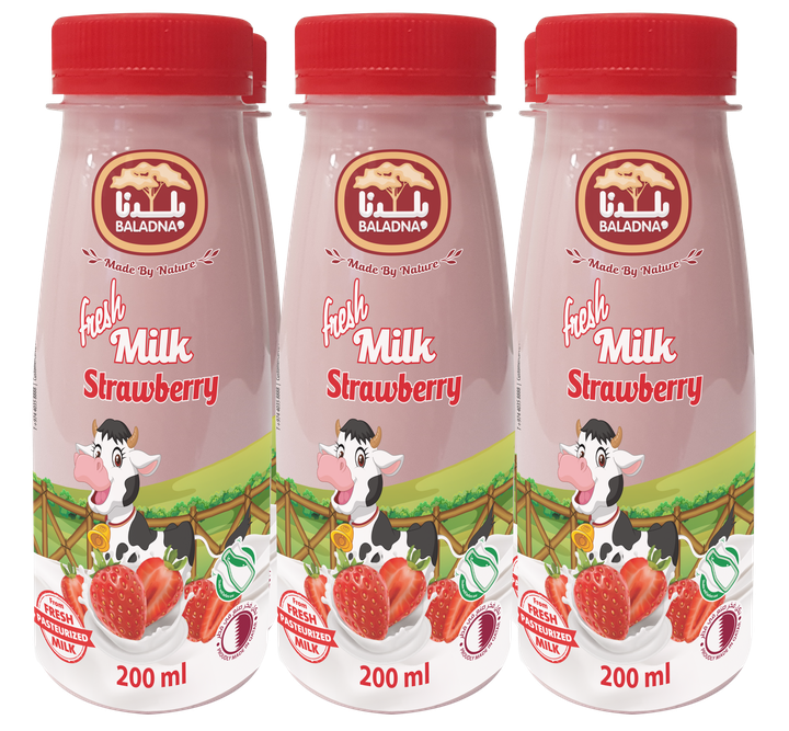 Widam - Milk Strawberry 200ml Full Fat 6PC